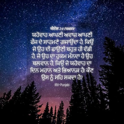 Picture 04 - ਯੋਏਲ 2:11 PANIRV - ਯਹੋਵਾਹ ਆਪਣੀ ਅਵਾਜ਼ - Bible Verse Picture