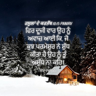 Picture 04 - ਰਸੂਲਾਂ ਦੇ ਕਰਤੱਬ 10:15 PANIRV - ਫਿਰ ਦੂਜੀ ਵਾਰ ਉਹ ਨੂੰ - Bible Verse Picture