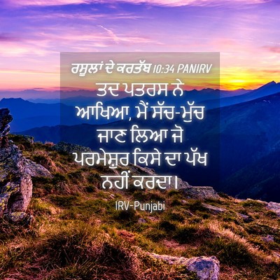 Picture 04 - ਰਸੂਲਾਂ ਦੇ ਕਰਤੱਬ 10:34 PANIRV - ਤਦ ਪਤਰਸ ਨੇ ਆਖਿਆ, - Bible Verse Picture