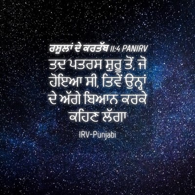 Picture 04 - ਰਸੂਲਾਂ ਦੇ ਕਰਤੱਬ 11:4 PANIRV - ਤਦ ਪਤਰਸ ਸ਼ੁਰੂ ਤੋਂ, - Bible Verse Picture