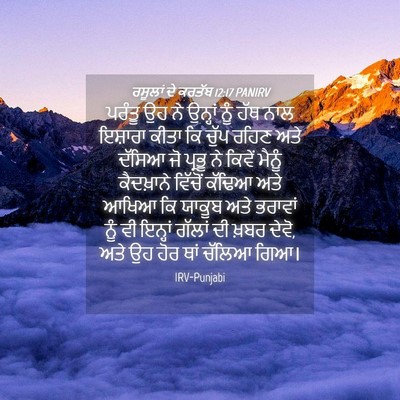 Picture 04 - ਰਸੂਲਾਂ ਦੇ ਕਰਤੱਬ 12:17 PANIRV - ਪਰੰਤੂ ਉਹ ਨੇ ਉਨ੍ਹਾਂ - Bible Verse Picture
