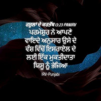 Picture 04 - ਰਸੂਲਾਂ ਦੇ ਕਰਤੱਬ 13:23 PANIRV - ਪਰਮੇਸ਼ੁਰ ਨੇ ਆਪਣੇ - Bible Verse Picture