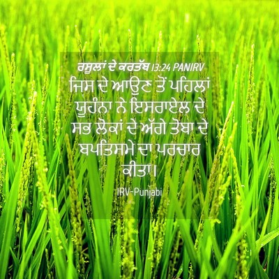 Picture 04 - ਰਸੂਲਾਂ ਦੇ ਕਰਤੱਬ 13:24 PANIRV - ਜਿਸ ਦੇ ਆਉਣ ਤੋਂ - Bible Verse Picture