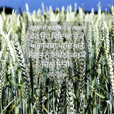 Picture 04 - ਰਸੂਲਾਂ ਦੇ ਕਰਤੱਬ 15:30 PANIRV - ਫੇਰ ਉਹ ਵਿਦਿਆ ਹੋ ਕੇ - Bible Verse Picture