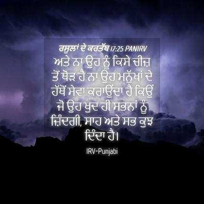Picture 04 - ਰਸੂਲਾਂ ਦੇ ਕਰਤੱਬ 17:25 PANIRV - ਅਤੇ ਨਾ ਉਹ ਨੂੰ ਕਿਸੇ - Bible Verse Picture