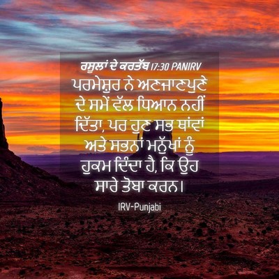 Picture 04 - ਰਸੂਲਾਂ ਦੇ ਕਰਤੱਬ 17:30 PANIRV - ਪਰਮੇਸ਼ੁਰ ਨੇ - Bible Verse Picture