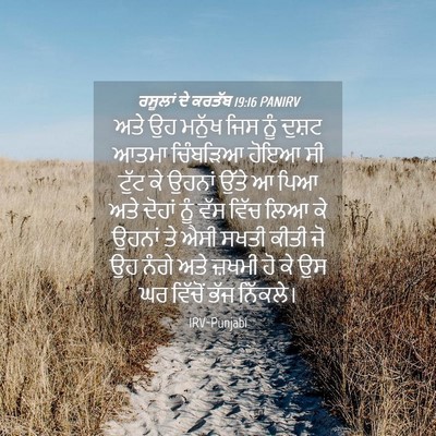 Picture 04 - ਰਸੂਲਾਂ ਦੇ ਕਰਤੱਬ 19:16 PANIRV - ਅਤੇ ਉਹ ਮਨੁੱਖ ਜਿਸ - Bible Verse Picture