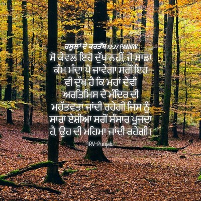 Picture 04 - ਰਸੂਲਾਂ ਦੇ ਕਰਤੱਬ 19:27 PANIRV - ਸੋ ਕੇਵਲ ਇਹੋ ਦੁੱਖ - Bible Verse Picture