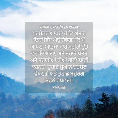 Picture 04 - ਰਸੂਲਾਂ ਦੇ ਕਰਤੱਬ 2:17 PANIRV - ਪਰਮੇਸ਼ੁਰ ਆਖਦਾ ਹੈ - Bible Verse Picture