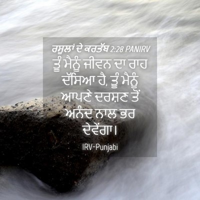 Picture 04 - ਰਸੂਲਾਂ ਦੇ ਕਰਤੱਬ 2:28 PANIRV - ਤੂੰ ਮੈਨੂੰ ਜੀਵਨ ਦਾ - Bible Verse Picture