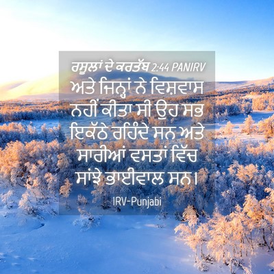 Picture 04 - ਰਸੂਲਾਂ ਦੇ ਕਰਤੱਬ 2:44 PANIRV - ਅਤੇ ਜਿਨ੍ਹਾਂ ਨੇ - Bible Verse Picture