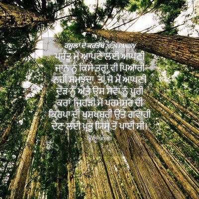 Picture 04 - ਰਸੂਲਾਂ ਦੇ ਕਰਤੱਬ 20:24 PANIRV - ਪਰੰਤੂ ਮੈਂ ਆਪਣੇ ਲਈ - Bible Verse Picture