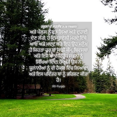 Picture 04 - ਰਸੂਲਾਂ ਦੇ ਕਰਤੱਬ 21:28 PANIRV - ਅਤੇ ਪੌਲੁਸ ਨੂੰ ਫੜ - Bible Verse Picture