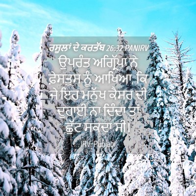 Picture 04 - ਰਸੂਲਾਂ ਦੇ ਕਰਤੱਬ 26:32 PANIRV - ਉਪਰੰਤ ਅਗ੍ਰਿੱਪਾ ਨੇ - Bible Verse Picture