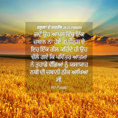Picture 04 - ਰਸੂਲਾਂ ਦੇ ਕਰਤੱਬ 28:25 PANIRV - ਜਦੋਂ ਉਹ ਆਪਸ ਵਿੱਚ - Bible Verse Picture