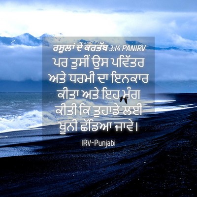 Picture 04 - ਰਸੂਲਾਂ ਦੇ ਕਰਤੱਬ 3:14 PANIRV - ਪਰ ਤੁਸੀਂ ਉਸ ਪਵਿੱਤਰ - Bible Verse Picture