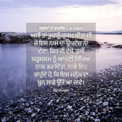 Picture 04 - ਰਸੂਲਾਂ ਦੇ ਕਰਤੱਬ 5:28 PANIRV - ਅਸੀਂ ਤਾਂ ਤੁਹਾਨੂੰ - Bible Verse Picture