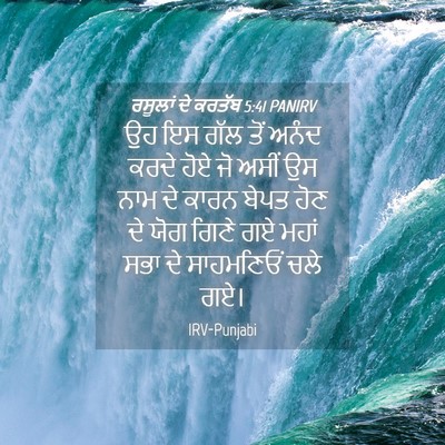 Picture 04 - ਰਸੂਲਾਂ ਦੇ ਕਰਤੱਬ 5:41 PANIRV - ਉਹ ਇਸ ਗੱਲ ਤੋਂ ਅਨੰਦ - Bible Verse Picture
