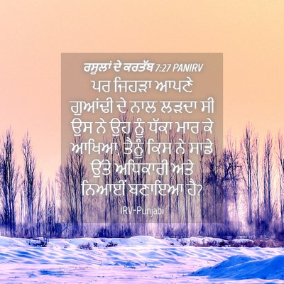 Picture 04 - ਰਸੂਲਾਂ ਦੇ ਕਰਤੱਬ 7:27 PANIRV - ਪਰ ਜਿਹੜਾ ਆਪਣੇ - Bible Verse Picture