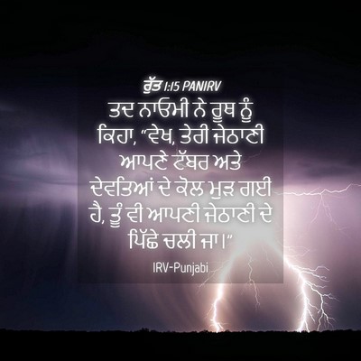Picture 04 - ਰੁੱਤ 1:15 PANIRV - ਤਦ ਨਾਓਮੀ ਨੇ ਰੂਥ ਨੂੰ - Bible Verse Picture