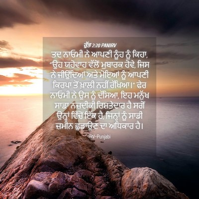 Picture 04 - ਰੁੱਤ 2:20 PANIRV - ਤਦ ਨਾਓਮੀ ਨੇ ਆਪਣੀ - Bible Verse Picture