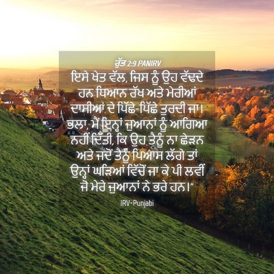 Picture 04 - ਰੁੱਤ 2:9 PANIRV - ਇਸੇ ਖੇਤ ਵੱਲ, ਜਿਸ - Bible Verse Picture