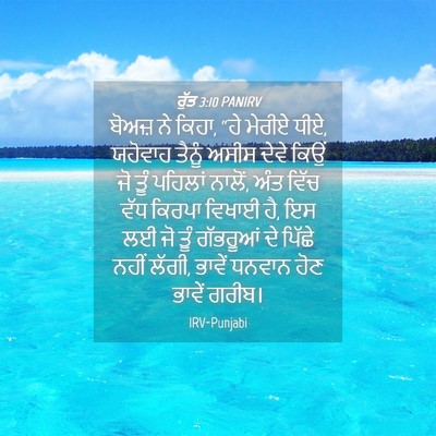 Picture 04 - ਰੁੱਤ 3:10 PANIRV - ਬੋਅਜ਼ ਨੇ ਕਿਹਾ, “ਹੇ - Bible Verse Picture