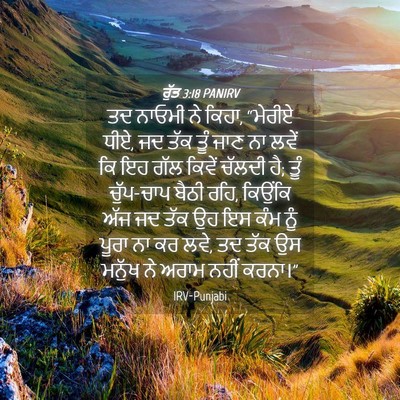 Picture 04 - ਰੁੱਤ 3:18 PANIRV - ਤਦ ਨਾਓਮੀ ਨੇ ਕਿਹਾ, - Bible Verse Picture