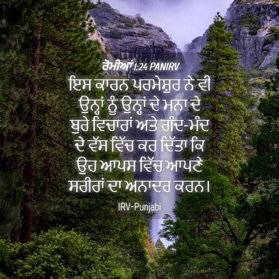 Picture 04 - ਰੋਮੀਆਂ 1:24 PANIRV - ਇਸ ਕਾਰਨ ਪਰਮੇਸ਼ੁਰ - Bible Verse Picture