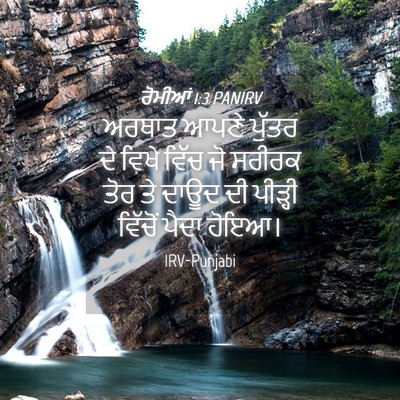 Picture 04 - ਰੋਮੀਆਂ 1:3 PANIRV - ਅਰਥਾਤ ਆਪਣੇ ਪੁੱਤਰ - Bible Verse Picture
