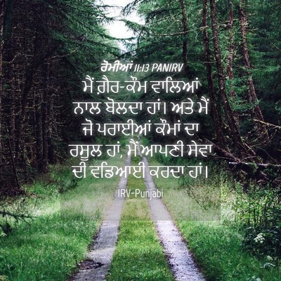 Picture 04 - ਰੋਮੀਆਂ 11:13 PANIRV - ਮੈਂ ਗ਼ੈਰ-ਕੌਮ - Bible Verse Picture
