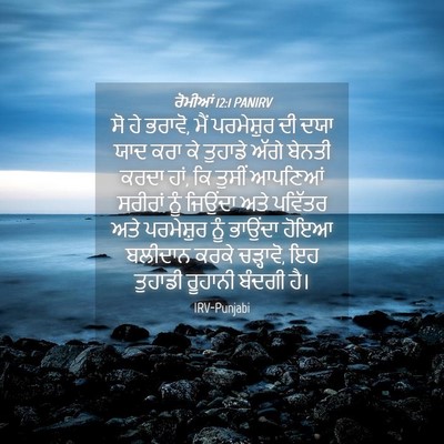 Picture 04 - ਰੋਮੀਆਂ 12:1 PANIRV - ਸੋ ਹੇ ਭਰਾਵੋ, ਮੈਂ - Bible Verse Picture