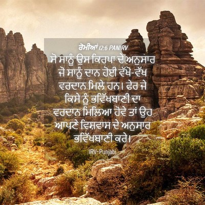 Picture 04 - ਰੋਮੀਆਂ 12:6 PANIRV - ਸੋ ਸਾਨੂੰ ਉਸ ਕਿਰਪਾ - Bible Verse Picture