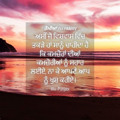 Picture 04 - ਰੋਮੀਆਂ 15:1 PANIRV - ਅਸੀਂ ਜੋ ਵਿਸ਼ਵਾਸ - Bible Verse Picture