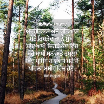 Picture 04 - ਰੋਮੀਆਂ 16:7 PANIRV - ਅੰਦਰੁਨਿਕੁਸ ਅਤੇ - Bible Verse Picture