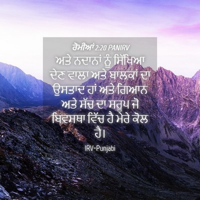 Picture 04 - ਰੋਮੀਆਂ 2:20 PANIRV - ਅਤੇ ਨਦਾਨਾਂ ਨੂੰ - Bible Verse Picture