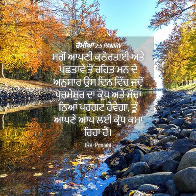 Picture 04 - ਰੋਮੀਆਂ 2:5 PANIRV - ਸਗੋਂ ਆਪਣੀ ਕਠੋਰਤਾਈ - Bible Verse Picture
