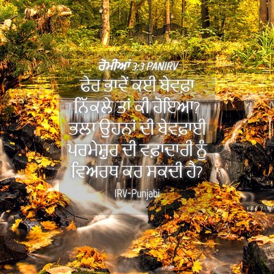 Picture 04 - ਰੋਮੀਆਂ 3:3 PANIRV - ਫੇਰ ਭਾਵੇਂ ਕਈ - Bible Verse Picture