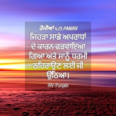 Picture 04 - ਰੋਮੀਆਂ 4:25 PANIRV - ਜਿਹੜਾ ਸਾਡੇ - Bible Verse Picture
