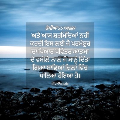 Picture 04 - ਰੋਮੀਆਂ 5:5 PANIRV - ਅਤੇ ਆਸ ਸ਼ਰਮਿੰਦਿਆਂ - Bible Verse Picture