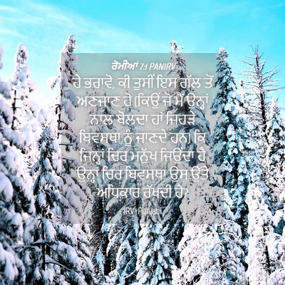 Picture 04 - ਰੋਮੀਆਂ 7:1 PANIRV - ਹੇ ਭਰਾਵੋ, ਕੀ ਤੁਸੀਂ - Bible Verse Picture