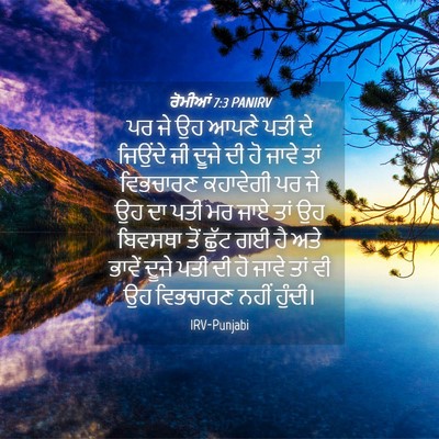 Picture 04 - ਰੋਮੀਆਂ 7:3 PANIRV - ਪਰ ਜੇ ਉਹ ਆਪਣੇ ਪਤੀ - Bible Verse Picture