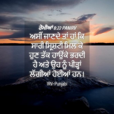 Picture 04 - ਰੋਮੀਆਂ 8:22 PANIRV - ਅਸੀਂ ਜਾਣਦੇ ਤਾਂ ਹਾਂ - Bible Verse Picture