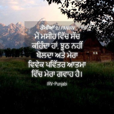 Picture 04 - ਰੋਮੀਆਂ 9:1 PANIRV - ਮੈਂ ਮਸੀਹ ਵਿੱਚ ਸੱਚ - Bible Verse Picture