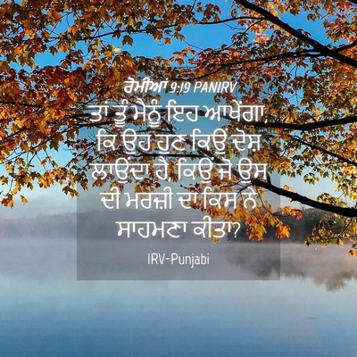 Picture 04 - ਰੋਮੀਆਂ 9:19 PANIRV - ਤਾਂ ਤੂੰ ਮੈਨੂੰ ਇਹ - Bible Verse Picture