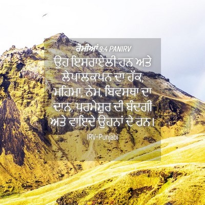 Picture 04 - ਰੋਮੀਆਂ 9:4 PANIRV - ਉਹ ਇਸਰਾਏਲੀ ਹਨ ਅਤੇ - Bible Verse Picture
