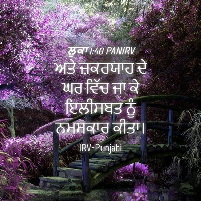 Picture 04 - ਲੂਕਾ 1:40 PANIRV - ਅਤੇ ਜ਼ਕਰਯਾਹ ਦੇ ਘਰ - Bible Verse Picture
