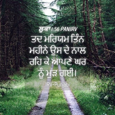 Picture 04 - ਲੂਕਾ 1:56 PANIRV - ਤਦ ਮਰਿਯਮ ਤਿੰਨ - Bible Verse Picture