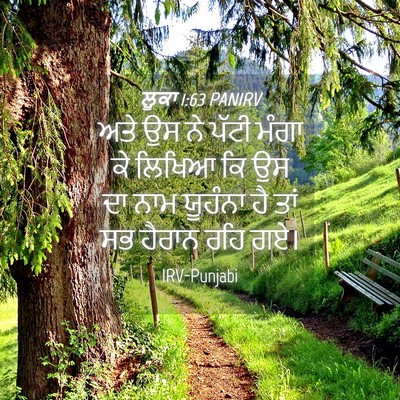 Picture 04 - ਲੂਕਾ 1:63 PANIRV - ਅਤੇ ਉਸ ਨੇ ਪੱਟੀ ਮੰਗਾ - Bible Verse Picture