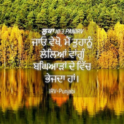 Picture 04 - ਲੂਕਾ 10:3 PANIRV - ਜਾਓ ਵੇਖੋ, ਮੈਂ - Bible Verse Picture